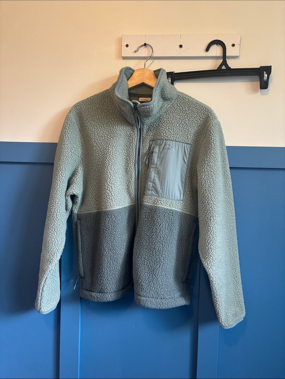 L.L.Bean Two-Tone Sage Fleece Jacket